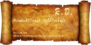 Romhányi Dániel névjegykártya